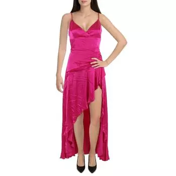 Sorella Женское атласное платье миди для коктейля и вечеринки Bardot, цвет magenta