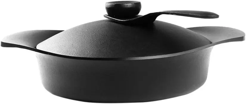 Sori Yanagi 31334220 Железная кастрюля Nambu, мелкий тип, 8,7 дюйма (22 см), совместим с индукционной индукцией, неглубокая кастрюля с железной ручкой крышки, 8,7 дюйма (22 см), мелкий тип, Shallow Pot