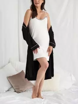 Сорочка длиной до колена из бамбука Pretty You London, кремовая