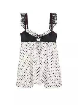 Сорочка For Love & Lemons Lucinda Babydoll, черный/белый