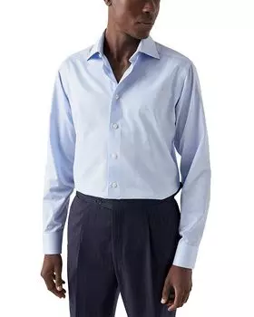 Сорочка Slim Fit в тонкую полоску из твила Eton, синий
