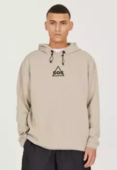 SOS толстовка с капюшоном "Вейл" с классным принтом на груди, бежевый