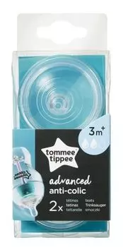 Соска для бутылки Tommee Tippee Advanced Anti-Colic 3m+, 2 шт