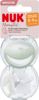 Соска Mommy Feel силиконовая мятная/белая размер 1 0-9 месяцев 2 шт. NUK
