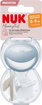 Соска Mommy Feel силиконовая синяя/кремовая размер 1 0-9 месяцев 2 шт. NUK