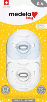 Соска мягкая силиконовая голубая/однородная 0-6 мес 2 шт. Medela