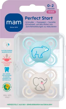 Соска Original Start силиконовая синяя/кремовая 0-2 мес 1 шт. MAM