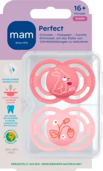 Соска Perfect силиконовая розовая/розовая с 16 месяцев 2 шт. MAM