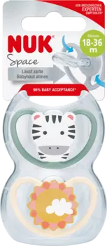 Соска Space силиконовая зеленая/абрикосовая с 18 месяцев 2 шт. NUK