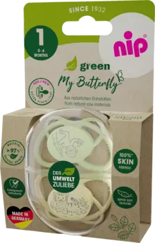 Соска зеленая My Butterfly силиконовая зеленая размер. 1 0 - 6 месяцев 2шт. Nip
