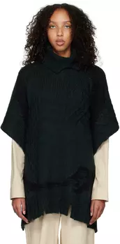 Состаренная водолазка цвета хаки MM6 Maison Margiela