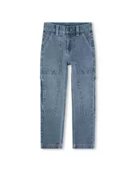 Состаренные джинсы из хлопка DKNY, синий