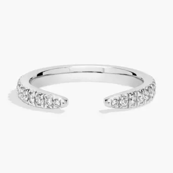 Составное обручальное кольцо с открытой точкой из 18-каратного белого золота (1/4 карата). Blue Nile