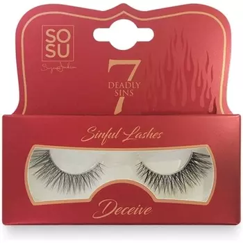 SOSU 7 Deadly Sins Stripes Lashes Deceive Ручная работа Перекрещивающиеся конические пряди