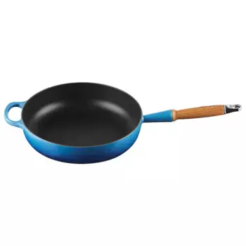 Соте с деревянной ручкой, чугун Le Creuset, азулон