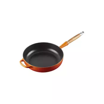 Соте с деревянной ручкой, чугун Le Creuset, апельсин