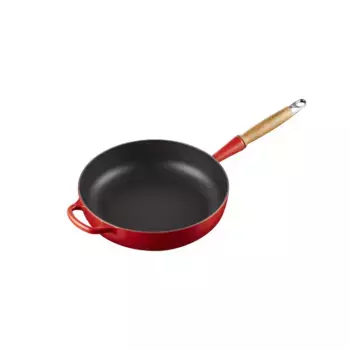 Соте с деревянной ручкой, чугун Le Creuset, вишня