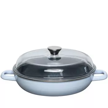 Сотейник для риса со стеклянной крышкой 28см НЕБЕСНО-ГОЛУБОЙ Riess