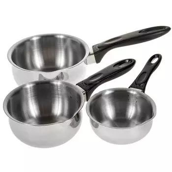 Сотейник SIDCO, кастрюля из нержавеющей стали, кастрюля для молока, индукционная запеканка, набор из 3 шт
