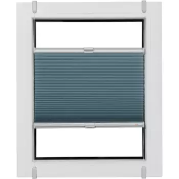 Сотовые плиссированные жалюзи Sunlines «One Size Style Honeycomb TL», непрозрачные, без сверления, натяжные, цвет аксессуаров серый, для зажима