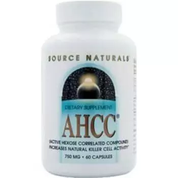 Source Naturals AHCC - активное соединение связанное с гексозой (750 мг) 60 капсул