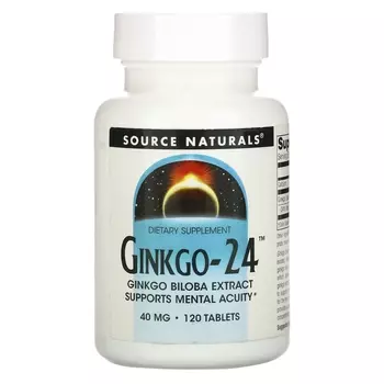 Source Naturals Гинкго-24 40 мг, 120 таблеток
