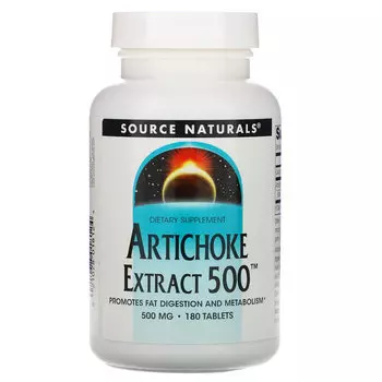Source Naturals, Экстракт артишока 500, 180 таблеток