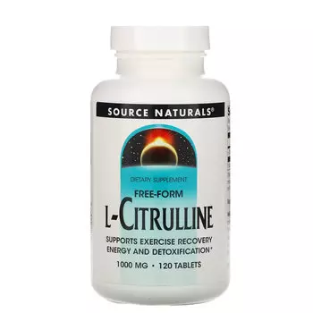 Source Naturals, L-цитруллин, в свободной форме, 1000 мг, 120 таблеток