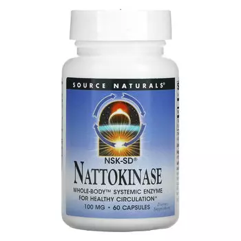 Source Naturals, Наттокиназа, 100 мг, 60 капсул