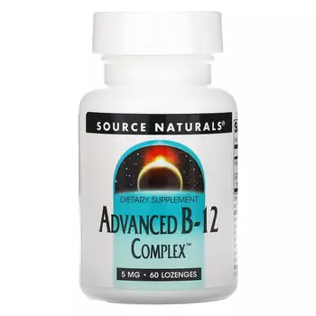 Source Naturals, улучшенный комплекс B-12, 5 мг, 60 таблеток для рассасывания