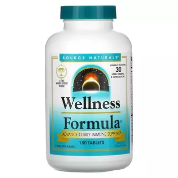 Source Naturals Wellness Formula ежедневная иммунная поддержка, 180 таблеток