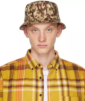 South2 West8 Коричневая панама с камуфляжным принтом и рогами