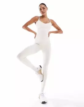 South Beach - спортивный купальник кремово-белого цвета с бретельками