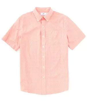 Southern Tide Brrr° What The Shell Тканая рубашка с короткими рукавами, розовый