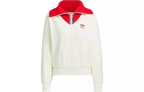 СОВМЕСТНАЯ МОДЕЛЬ FEIFEI RUAN Толстовка женская цвета слоновой кости и белого цвета Adidas Originals