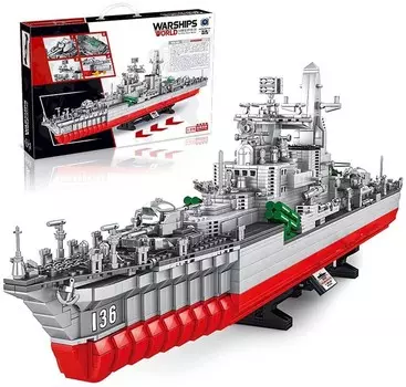 Совместимые строительные блоки Эсминец военного корабля Ханчжоу Эсминец 2462 Эл. (Мир военных кораблей) Катушка COIL