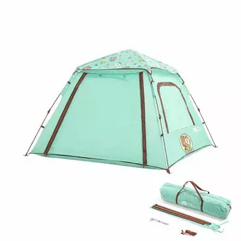 Совместная брендированная палатка Mobi Garden Line Friends Brown Bear Family, уличная автоматическая палатка с нулевым движением движения - Space Edition 145 Brown Bear Green