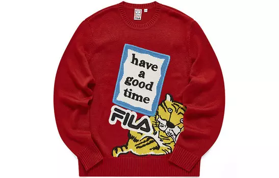 Совместная коллекция Year Of The Tiger, свитер унисекс, легендарный красный Fila, цвет Legend Red
