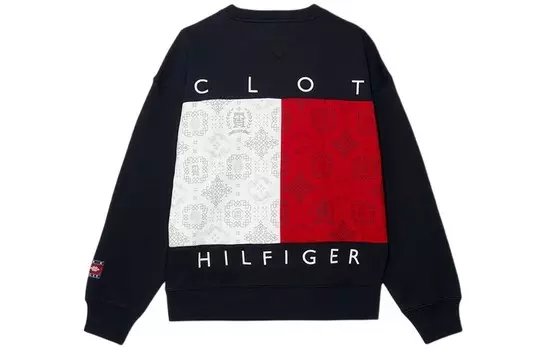 Совместная модель Clot X CLOT, толстовка унисекс, темно-синяя Tommy Hilfiger, темно-синий