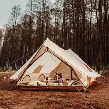 Совместная палатка Mobi Garden Line Friends Яркая уличная походная палатка с изображением бурого медведя JY150, бежевая с бурым медведем