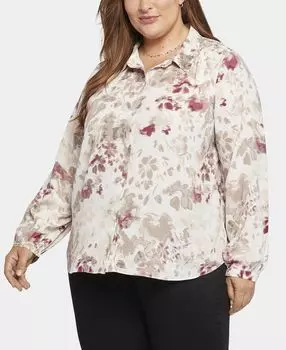 Современная блузка больших размеров с воротником NYDJ