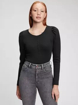Современная длинная футболка Gap, черный