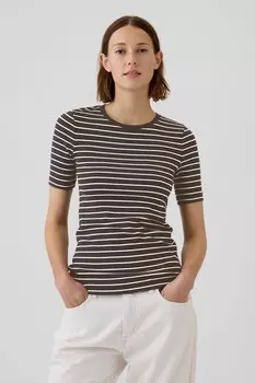 Современная футболка с круглым вырезом Gap, коричневый