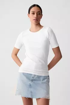 Современная футболка с круглым вырезом и короткими рукавами Gap, белый