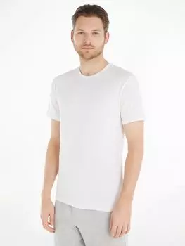 Современная хлопковая эластичная футболка для отдыха Calvin Klein, белый