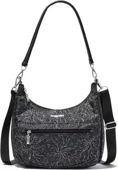 Современная карманная сумка в форме полумесяца Baggallini, цвет Midnight Blossom