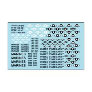 Современная маркировка самолетов ВВС США, США и морской пехоты США, Micro Armour - Decals (1:285)