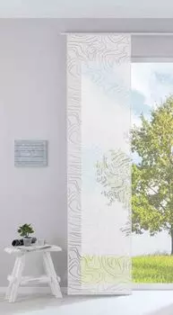 Современная панельная штора Панельная штора Лист из высококачественной ткани выгорания на липучке, 245х60 (ВхШ), белый, 85610 Astek