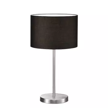 Современная прикроватная лампа "Серия 4611" матовый никель-черный металлический тканевый настольный светильник для спальни Licht-Erlebnisse, мультиколор