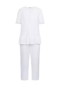 Современная романтическая хлопковая пижама с замочной скважиной для женщин Louis Fraud, белый